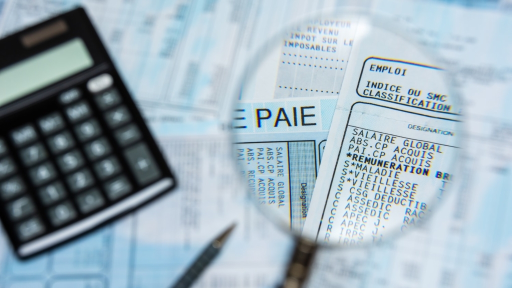Salaire. Fiche de paie.
